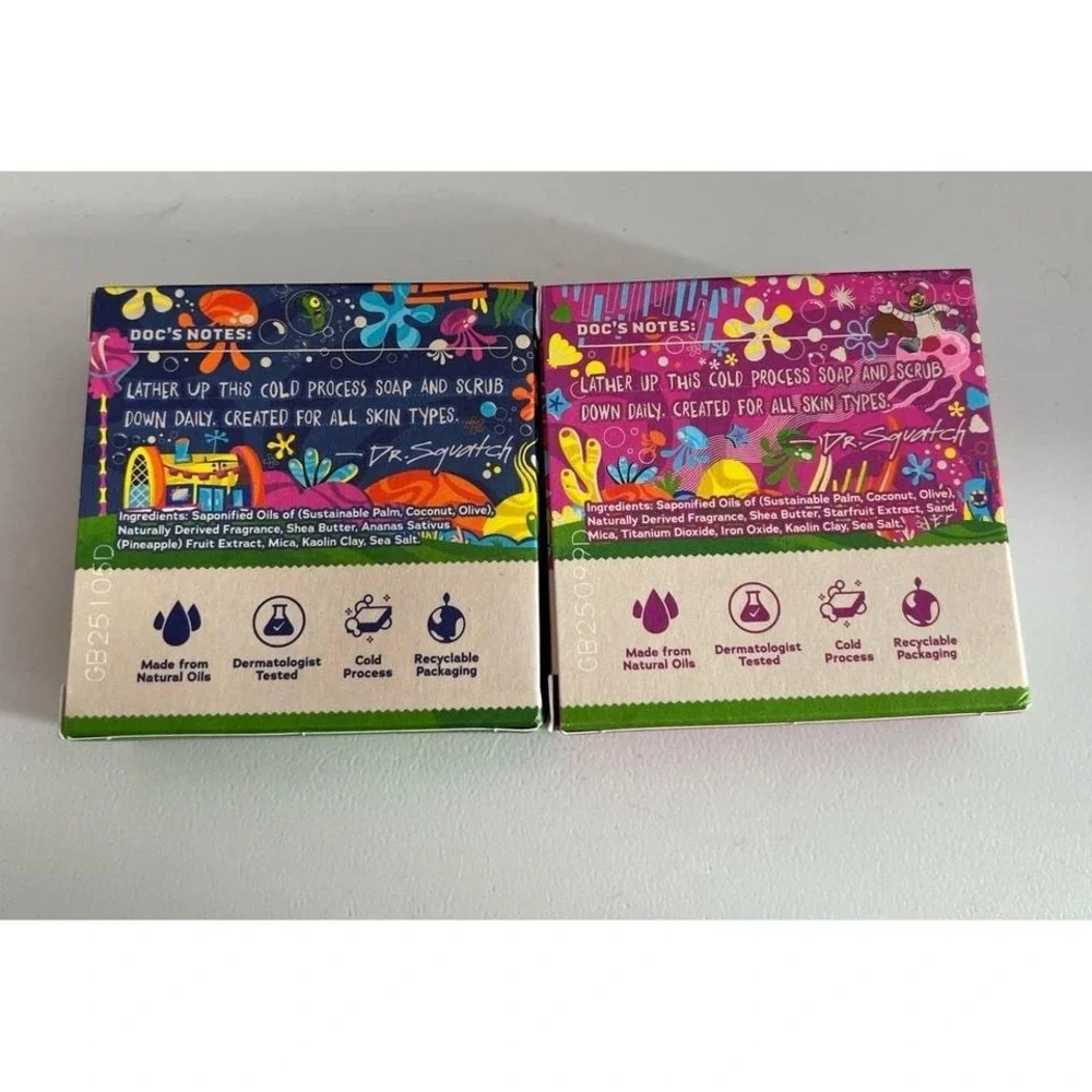 Dr. Squatch SpongeBob Nautical Nonsense & Sea Star Shenanigans Soap - Two Bars